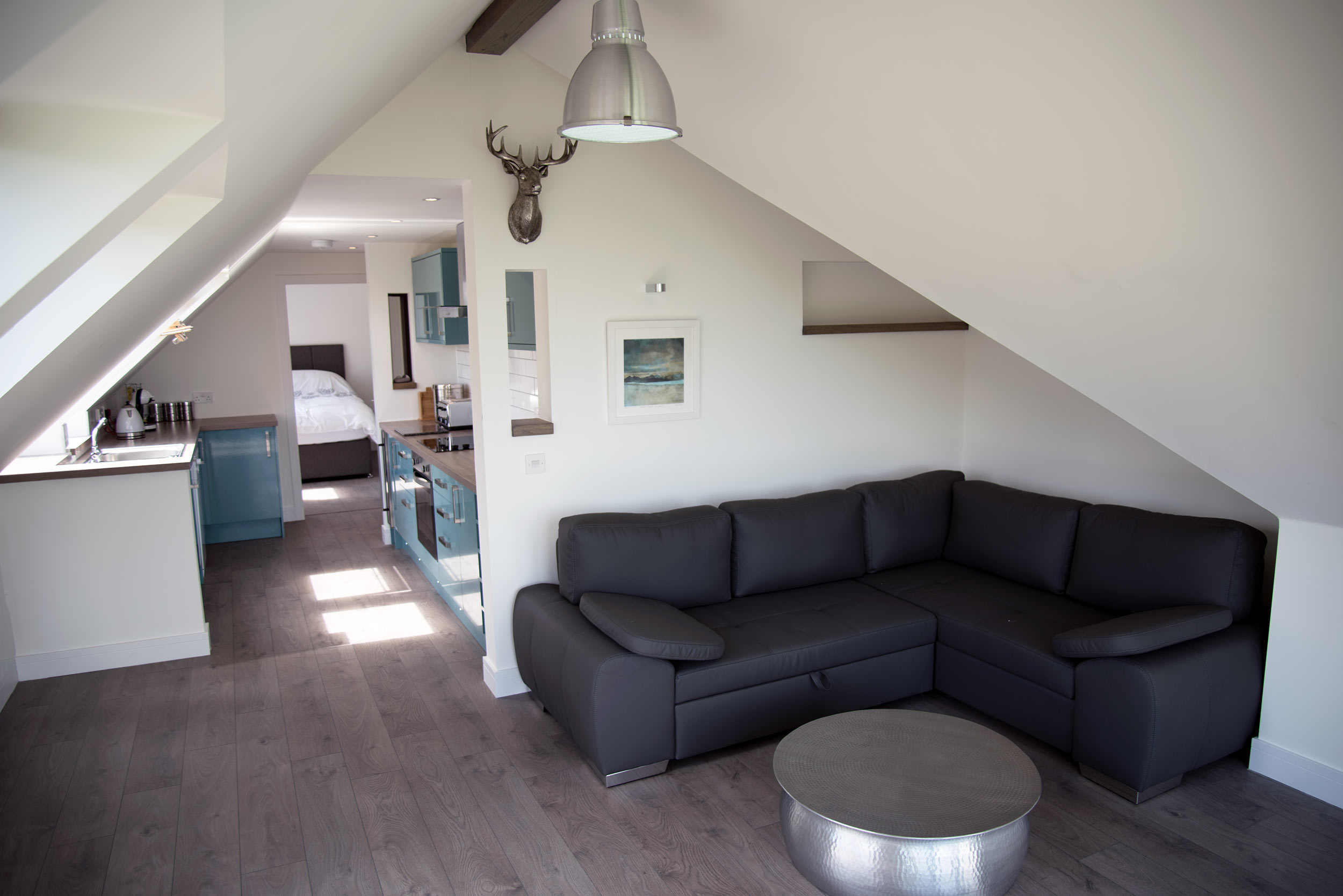 Modern luxury bathrooms at Stay Skye Self Catering Apartments in Portree with sea views